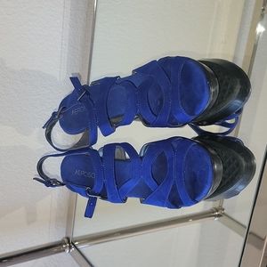 Aerosoles brand, cobalt suede wedges, size 8.5